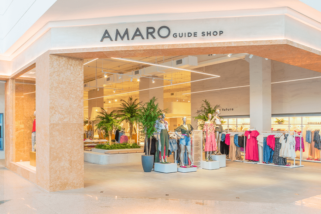 Imagem mostrando uma guide shop da Amaro.